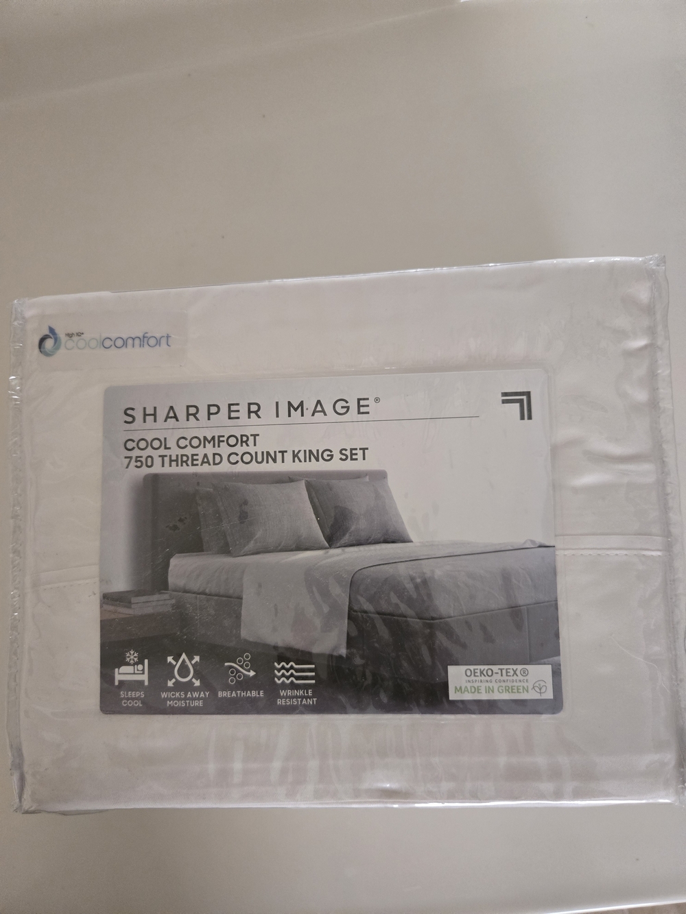 Sharper Image Cool Comfort 750 Thread Count King Sheet Set - White